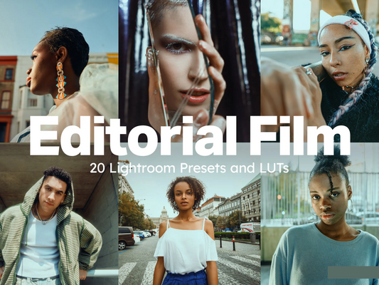 Editorial films - 20 Lightroom presets et LUTs.